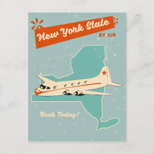 Postal Poster retro del estado de Nueva York.