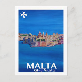 Postal Poster Retro Malta Valeta - Ciudad de los Caballer