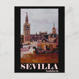 Postal Poster Retro Sevilla Giralda Andalucía