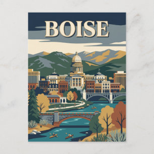 Postal Póster Retro Vintage del Capitolio del Río de Bois