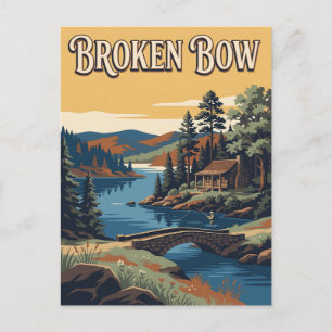 Postal Póster Retro Vintage del Lago Broken Bow Oklahoma