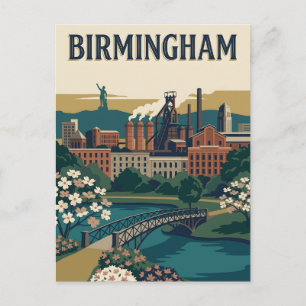 Postal Póster Retro Vintage Industrial de Birmingham Alab
