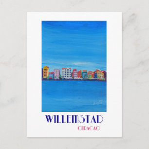 Postal Poster retro Willemstad Curacao