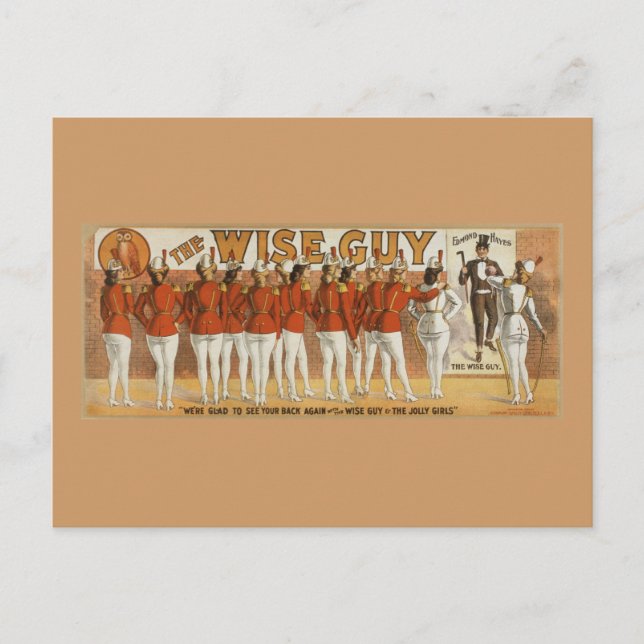Postal Poster teatral Wise Guy Vintage 1906 (Anverso)