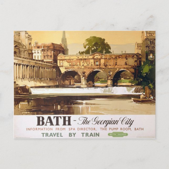Postal Poster turístico de la ciudad de Bath (Anverso)