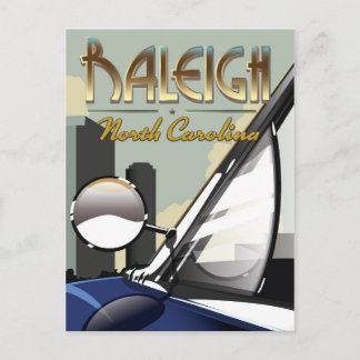 Postal Póster vintage de automóvil Raleigh Carolina del N