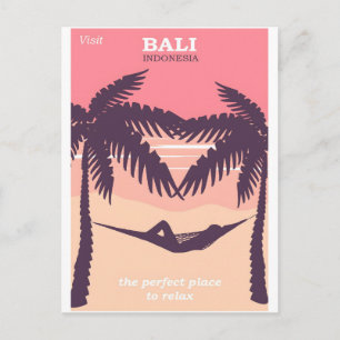 Postal Póster vintage de Bali Indonesia