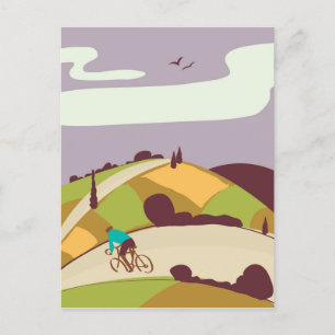 Postal Póster vintage de ciclismo