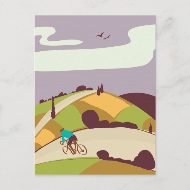Postal Póster vintage de ciclismo (Anverso)