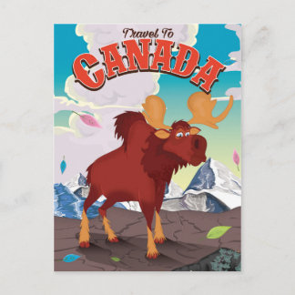Postal Póster vintage de dibujos animados para viajar a C