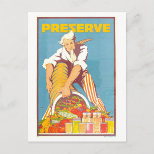 Postal Póster vintage de la época de guerra "Preservar"
