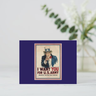 Postal Póster vintage de reclutamiento del ejército de EE