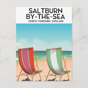 Postal Póster vintage de Saltburn-by-the-Sea.