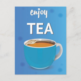 Postal Póster vintage de taza de té
