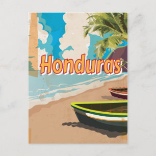 Postal Póster vintage de vacaciones de Honduras