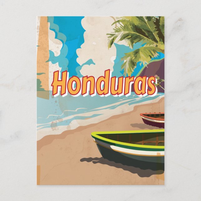 Postal Póster vintage de vacaciones de Honduras (Anverso)