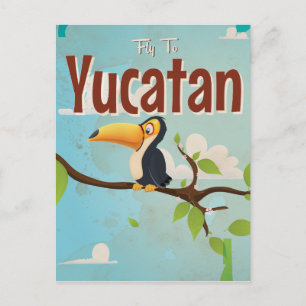 Postal Póster vintage de vacaciones de Yucatán