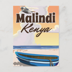 Postal Póster vintage de vacaciones en Malindi Kenia