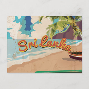 Postal Póster vintage de vacaciones en Sri Lanka