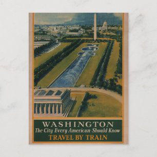 Postal Póster vintage de viaje a Washington DC