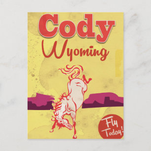 Postal Póster vintage de viaje Cody Wyoming