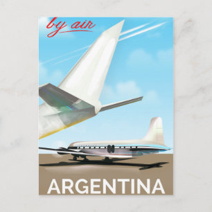 Postal Póster vintage de vuelo "Por Aire" de Argentina