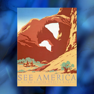 Postal Póster vintage del Parque Nacional Arches, Ver Amé