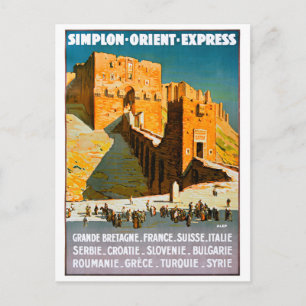 Postal Póster vintage del Simplon Orient Express Siria