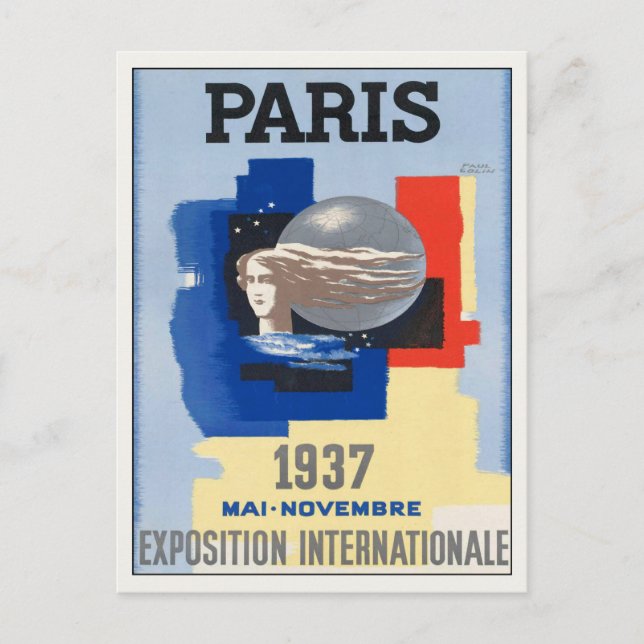 Postal Poster vintage impreso desde París, Francia (Anverso)