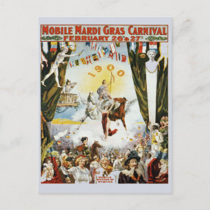 Postal Poster Vintage Mardi Gras
