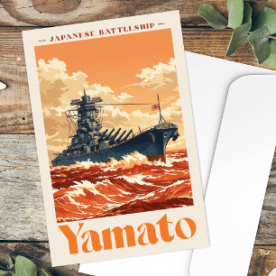 Postal Póster Vintage Marítimo del Acorazado Japonés Yama