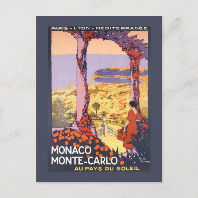 Postal Poster Vintage Montecarlo (Mónaco) (Anverso)