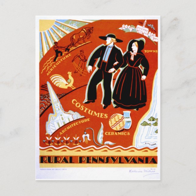 Postal Poster Vintage Pennsylvania (Anverso)