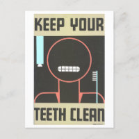 Poster Vintage WPA para Higiene Dental