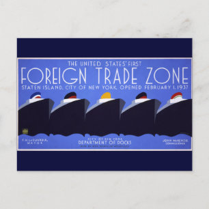 Postal Poster WPA de Staten Island Vintage