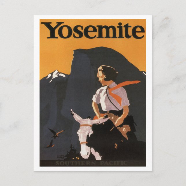 Postal Poster Yosemite del Pacífico Sur Vintage 1923 (Anverso)