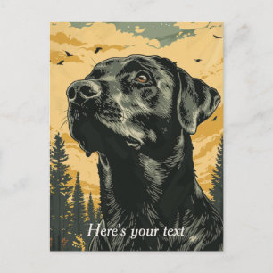 Postal Pósters personalizados de Labrador negro vintage
