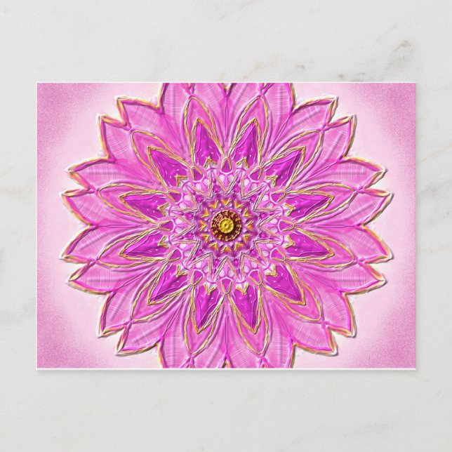 Postal Postkarte 01 "Magenta Healing" de MandalaDesign (Anverso)