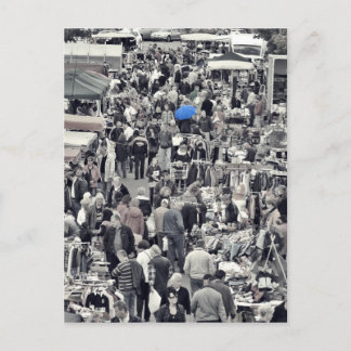 Postal Postkarte - "Blauer Schirm en masa grauer"