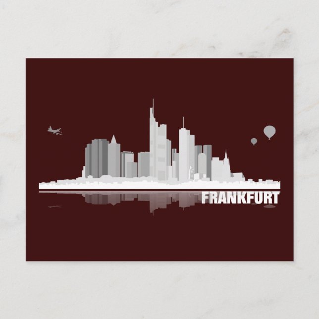 Postal Postkarte de Frankfurt City Skyline (Anverso)