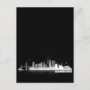 Postal Postkarte de la línea aérea de la ciudad de Hambur