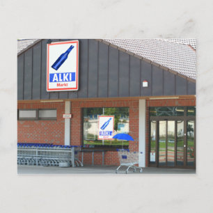 Postal Postkarte - der "Blaue Schirm" kauft ein