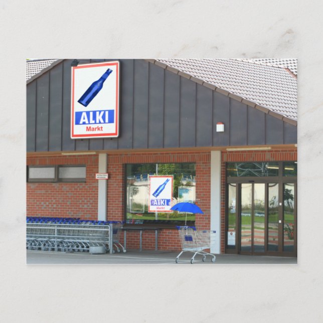 Postal Postkarte - der "Blaue Schirm" kauft ein (Anverso)