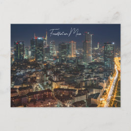 Postal Postkarte, die Skyline Frankfurt bei Nacht 