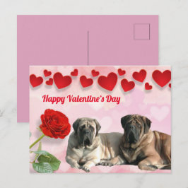 Postal Postkarte English Mastiff Valentinstags 