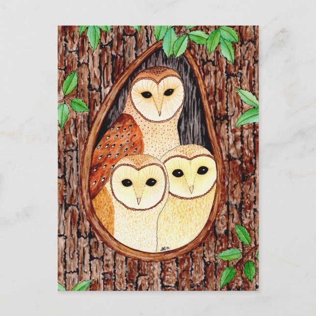 Postal Postkarte Eule (Anverso)