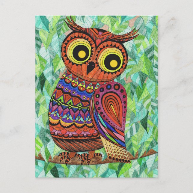 Postal Postkarte Eule (Anverso)