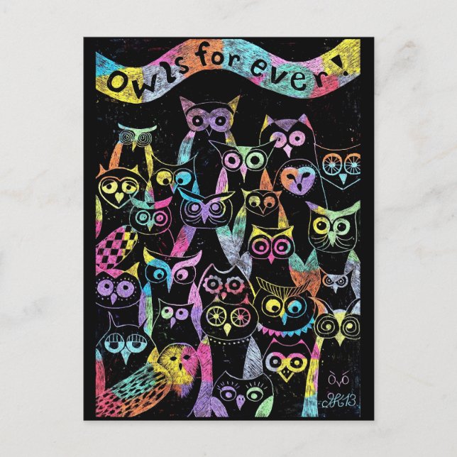 Postal Postkarte Eule (Anverso)