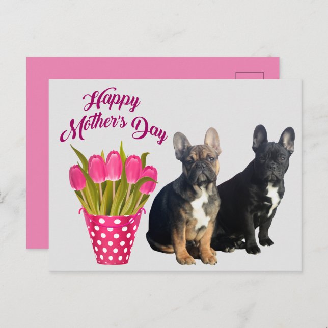 Postal Postkarte französische Bulldogge Muttertag (Anverso / Reverso)