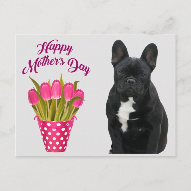 Postal Postkarte französische Bulldogge Muttertag (Anverso)
